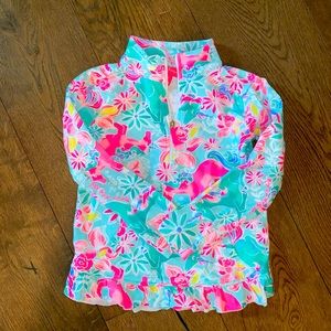Lilly Magical Mary 1/4 zip Popover. Girls Sz 6/7